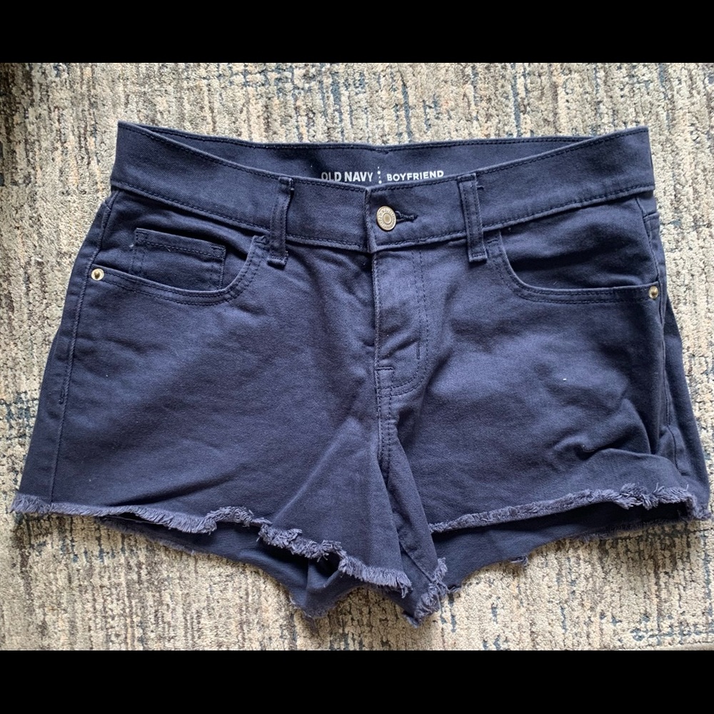 Women’s Old Navy Sz 4 Blue Boyfriend Frayed Shorts